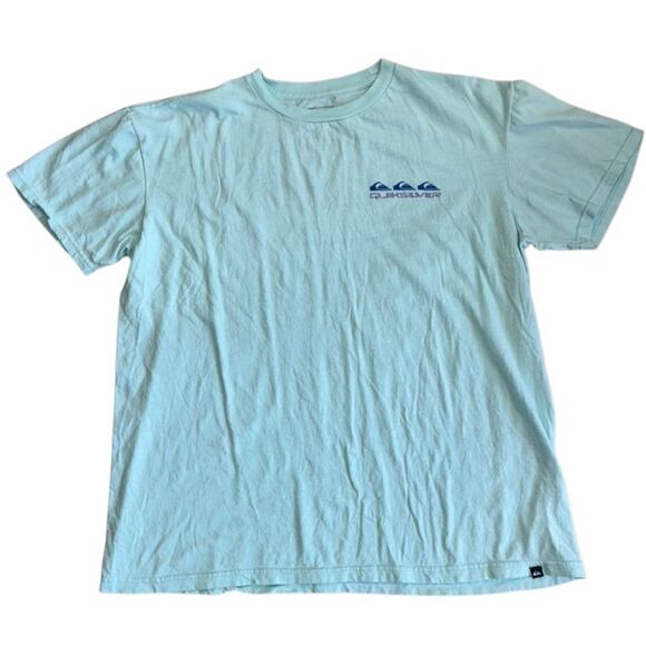 Quicksilver Men's Blue Graphic Cotton Tee Regular Fit - Size Large - Picture 4 of 6